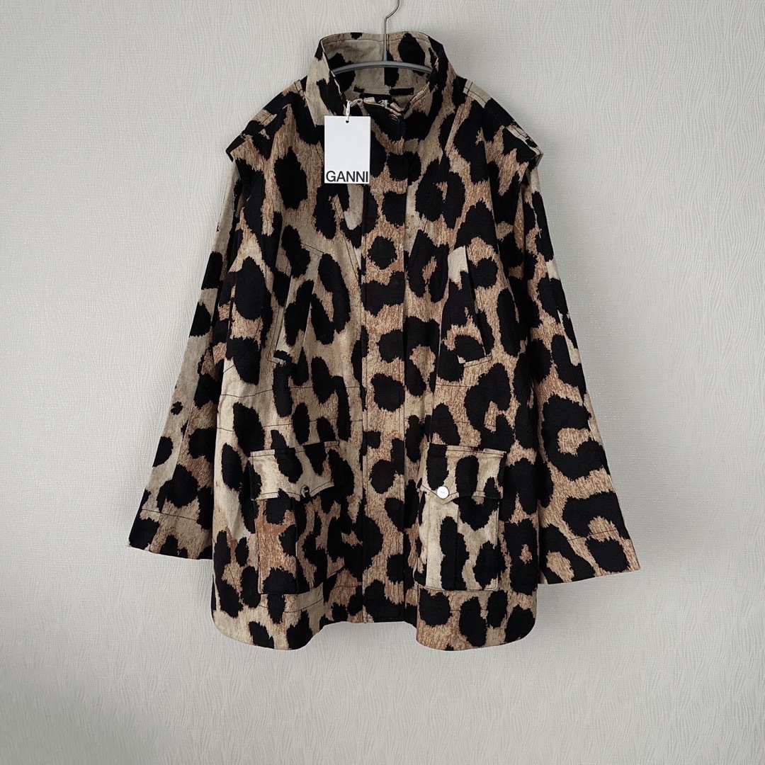 新品】GANNI ガニー レオパード ジャケット ライトコート 新品】GANNI ガニー レオパード ジャケット ライトコート