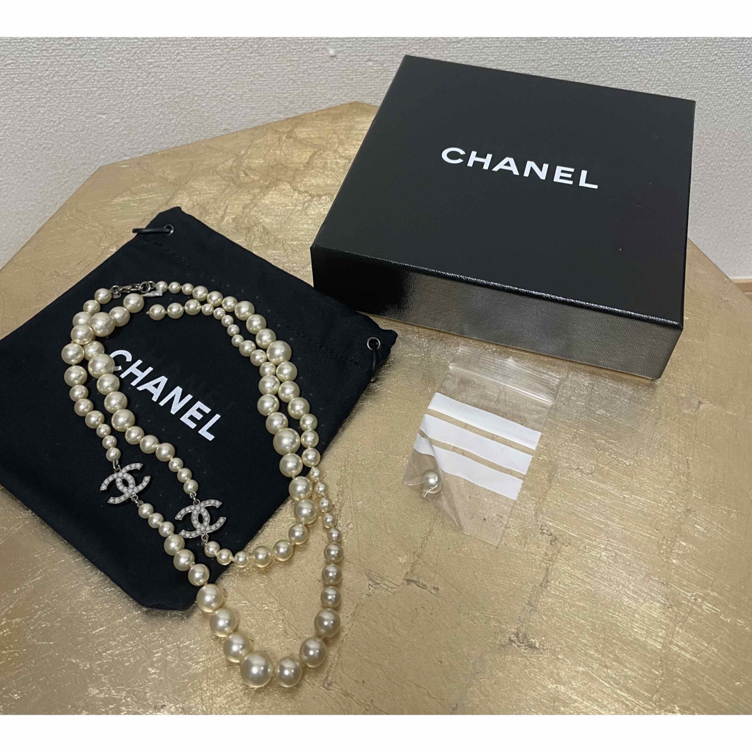 レア CHANEL シャネル 二重ロング パールネックレス ダブル レア CHANEL シャネル 二重ロング パールネックレス ダブル