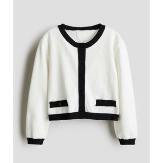 エイチアンドエム(H&M)のＨ＆Ｍ★新品NEW コットン 配色カーディガン お嬢様 可愛い 韓国ファッション(カーディガン)