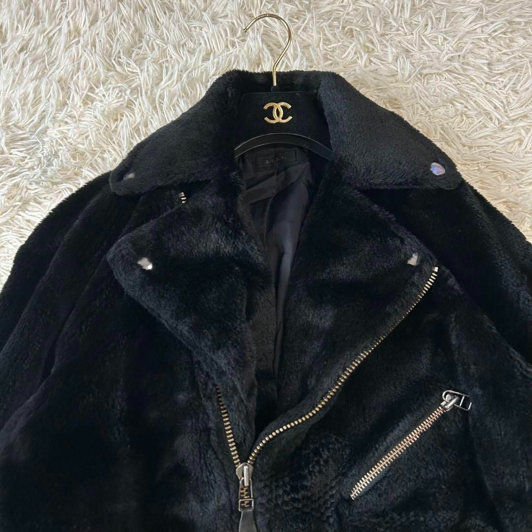 G.V.G.V 定価10万 フェイクファーライダースジャケット レース G.V.G.V 定価10万 フェイクファーライダースジャケット レース
