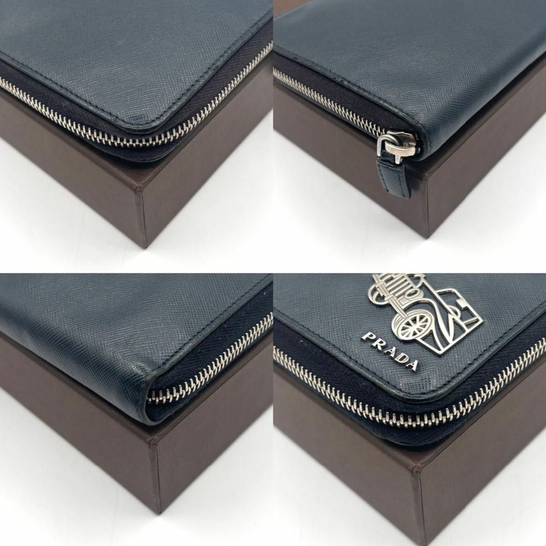 PRADA - 美品 プラダ 長財布 オーガナイザー ネイビー 車 カー PRADA - 美品 プラダ 長財布 オーガナイザー ネイビー 車 カー