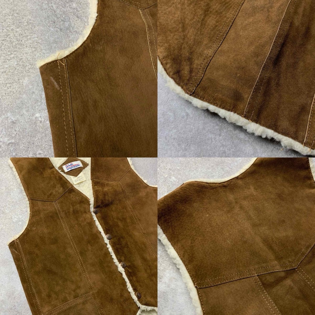 希少 vintage レザーベスト 裏ボア メキシコ製 海外古着 一点物 希少 vintage レザーベスト 裏ボア メキシコ製 海外古着 一点物