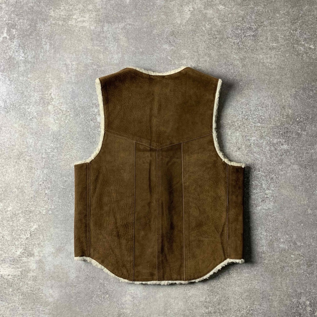希少 vintage レザーベスト 裏ボア メキシコ製 海外古着 一点物 希少 vintage レザーベスト 裏ボア メキシコ製 海外古着 一点物