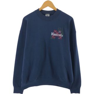 フルーツオブザルーム(FRUIT OF THE LOOM)の古着 90年代 フルーツオブザルーム FRUIT OF THE LOOM MINNESOTA ミネソタ大学 カレッジスウェットシャツ トレーナー USA製 メンズXL相当 ヴィンテージ /eaa439052(スウェット)