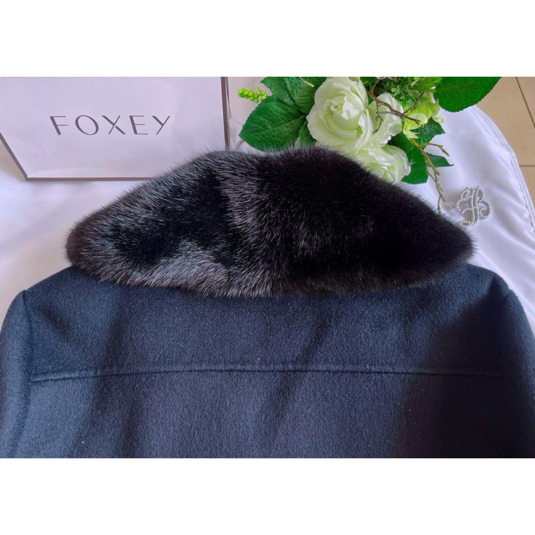 FOXEY 40万ミンク襟カシミヤ100%ジャケット38極美品 Rene FOXEY 40万ミンク襟カシミヤ100%ジャケット38極美品 Rene