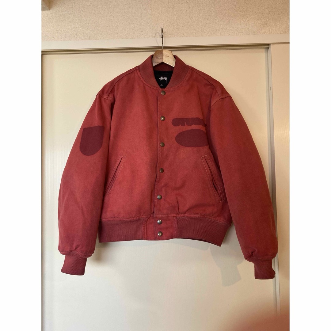 STUSSY - Stussy Ghost Logo Canvas Varsity Jacketの通販 by STUSSY - Stussy Ghost Logo Canvas Varsity Jacketの通販 by