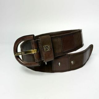 LOEWE - 極美品 ロエベ LOEWEネイビー ×ブラック レザー ベルト LOEWE - 極美品 ロエベ LOEWEネイビー ×ブラック レザー ベルト