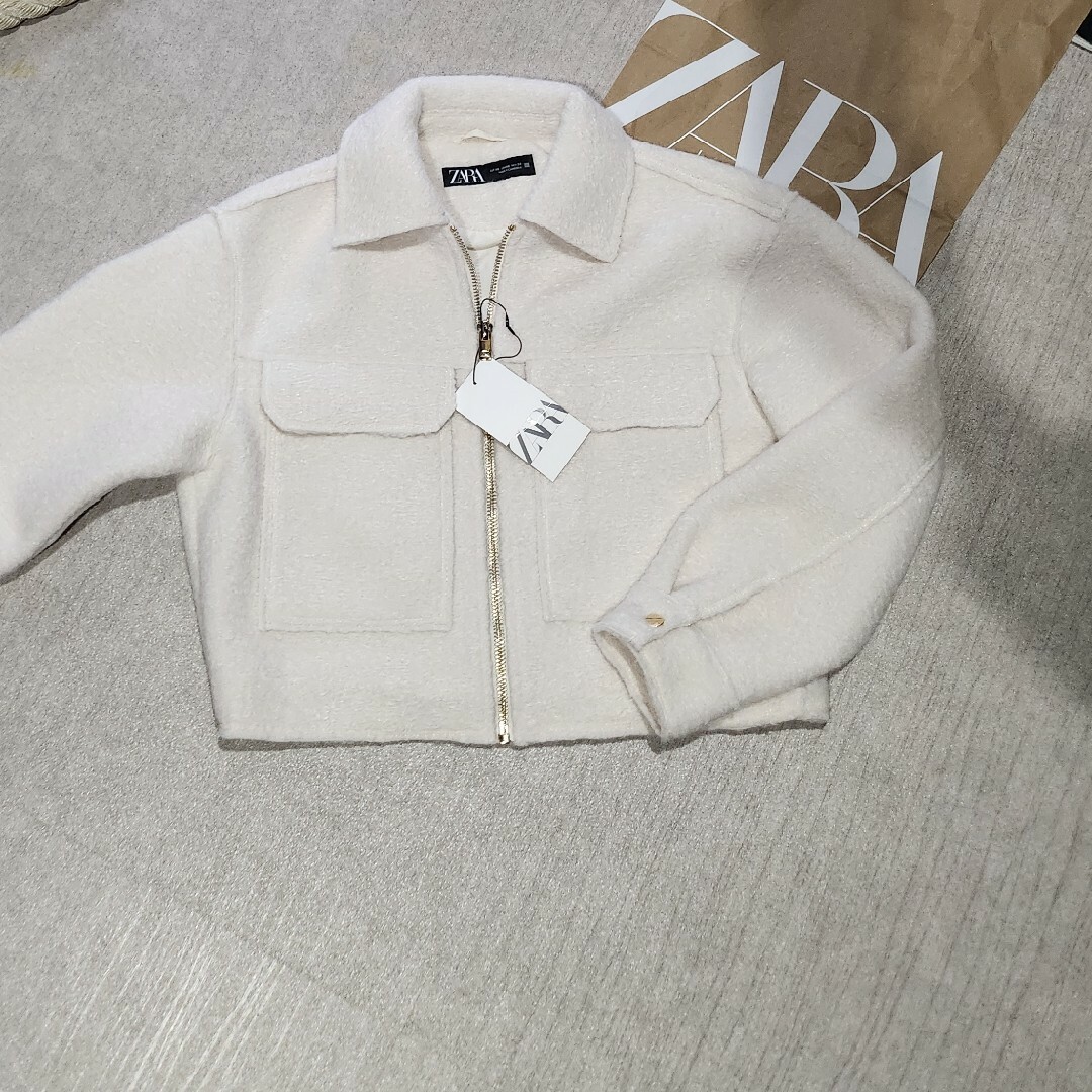 ZARA - ブークレショートジャケットの通販 by まま's shop|ザラ ZARA - ブークレショートジャケットの通販 by まま's shop|ザラ