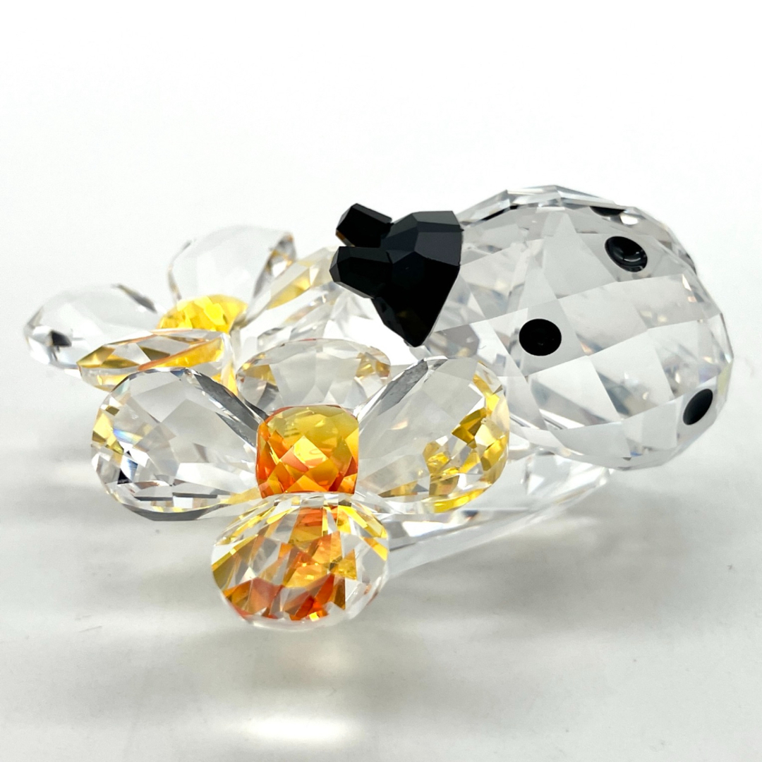 スワロフスキー SWAROVSKI 花とテントウムシ オブジェ 置物 スワロフスキー SWAROVSKI 花とテントウムシ オブジェ 置物