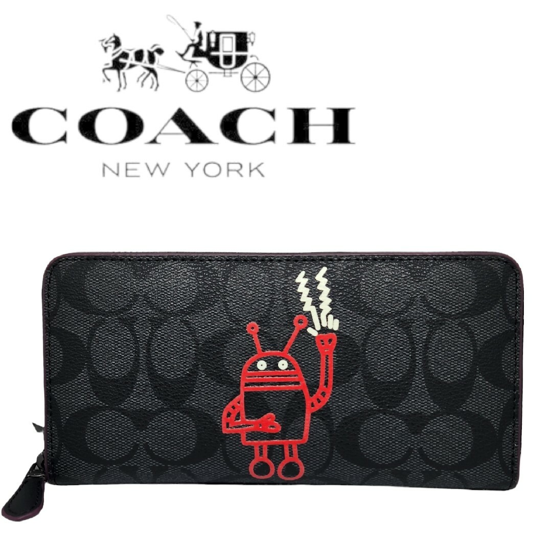 【冬バーゲン★】 新品 コーチ キース・ヘリングコラボ ロボット シグネチャー 長財布 ラクマ フリマアプリ | 小物