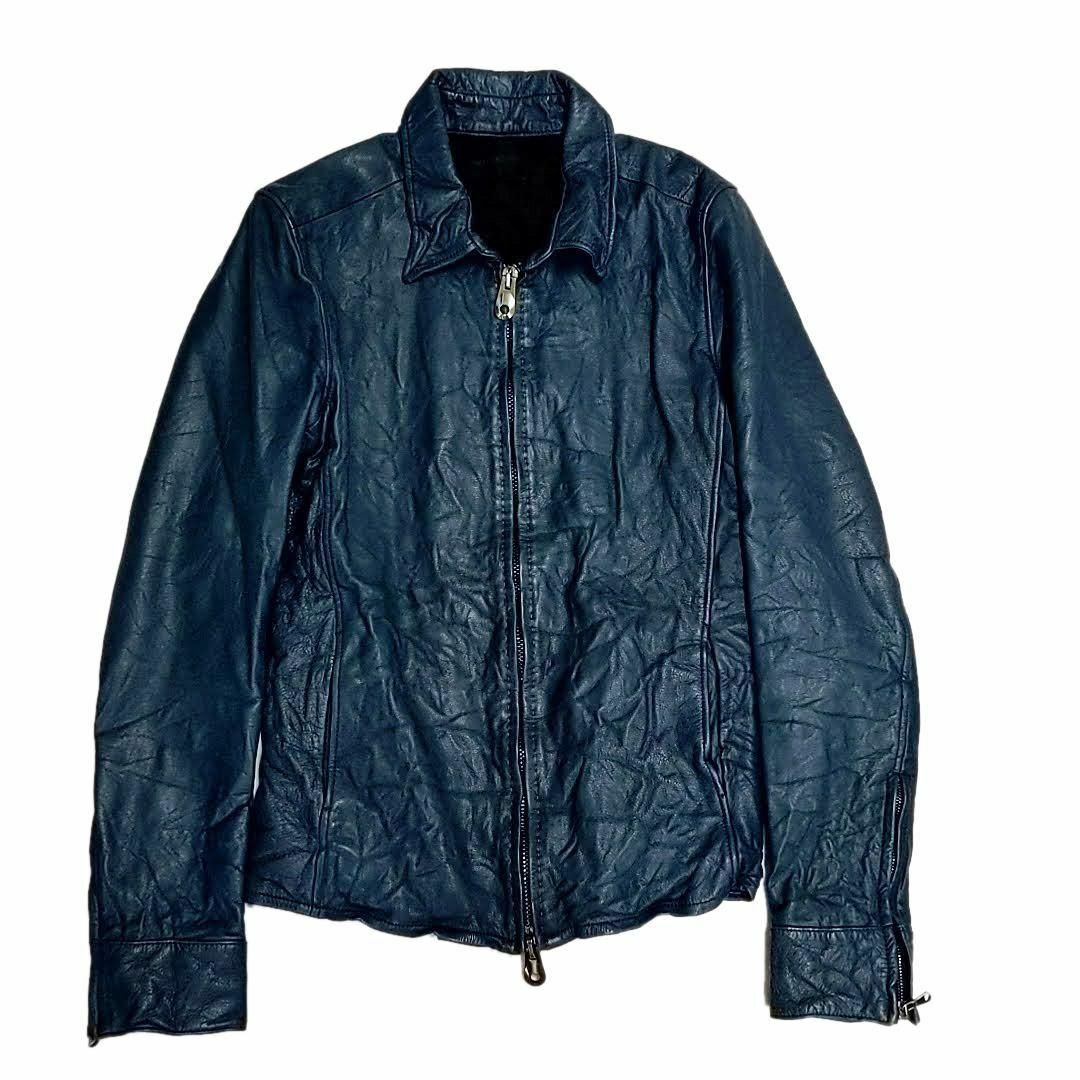 美品 ジュンハシモト レザージャケット シワ加工 10-24120105 美品 ジュンハシモト レザージャケット シワ加工 10-24120105