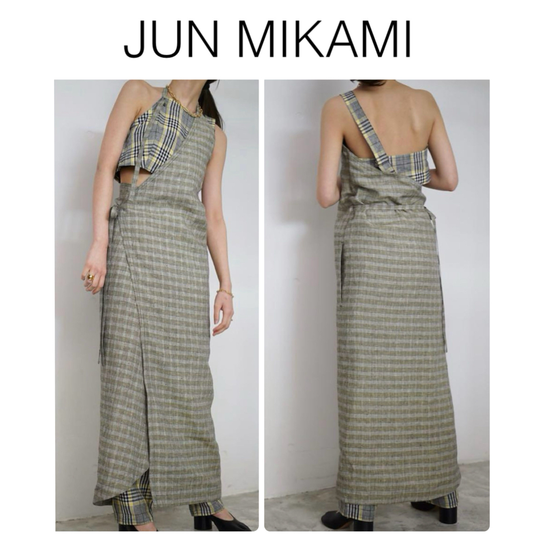 極美品 ジュンミカミ 定価8.5万 エプロン ワンピース 極美品 ジュンミカミ 定価8.5万 エプロン ワンピース