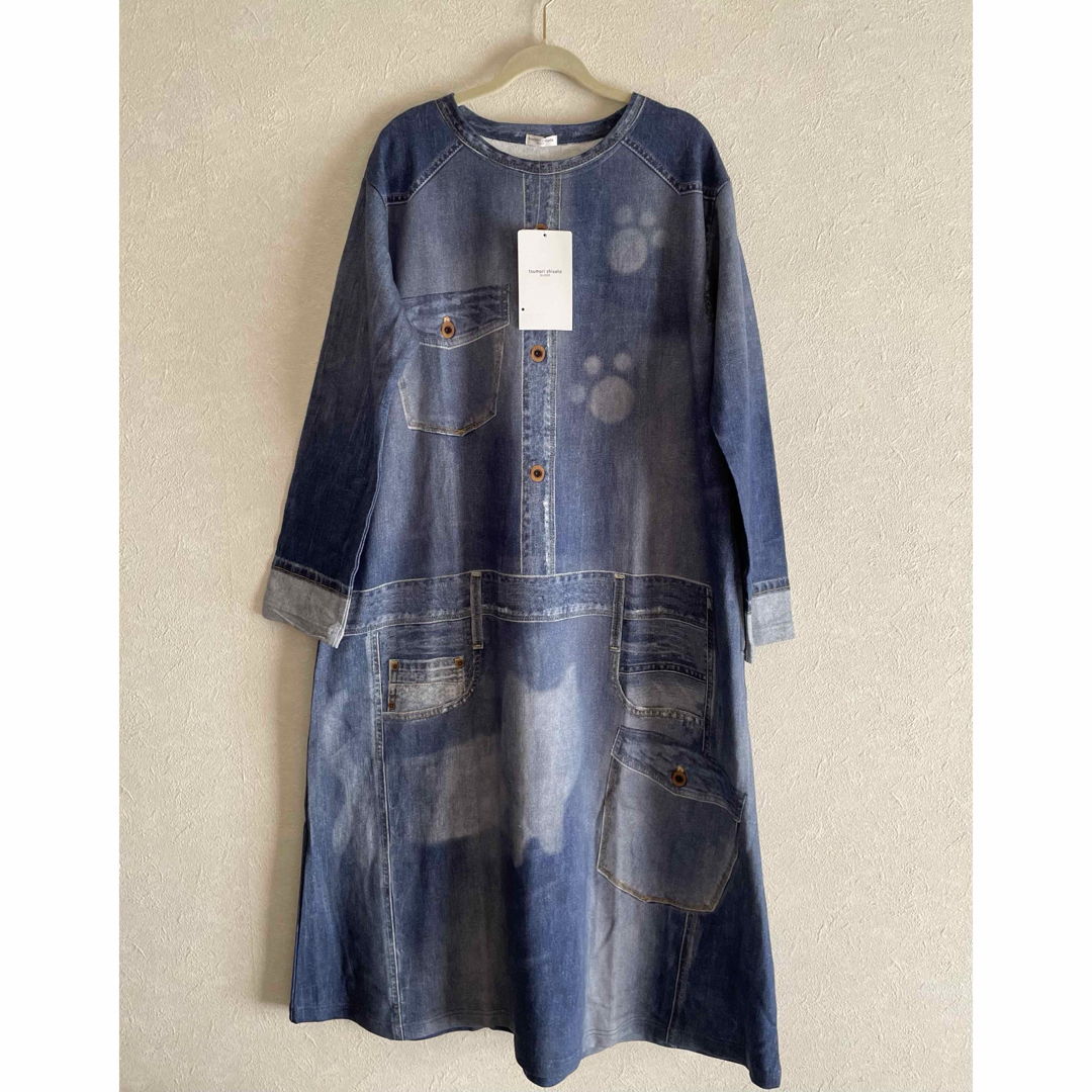 新品 tsumori chisato* ワンピース デニム風プリント*ワコール 新品 tsumori chisato* ワンピース デニム風プリント*ワコール