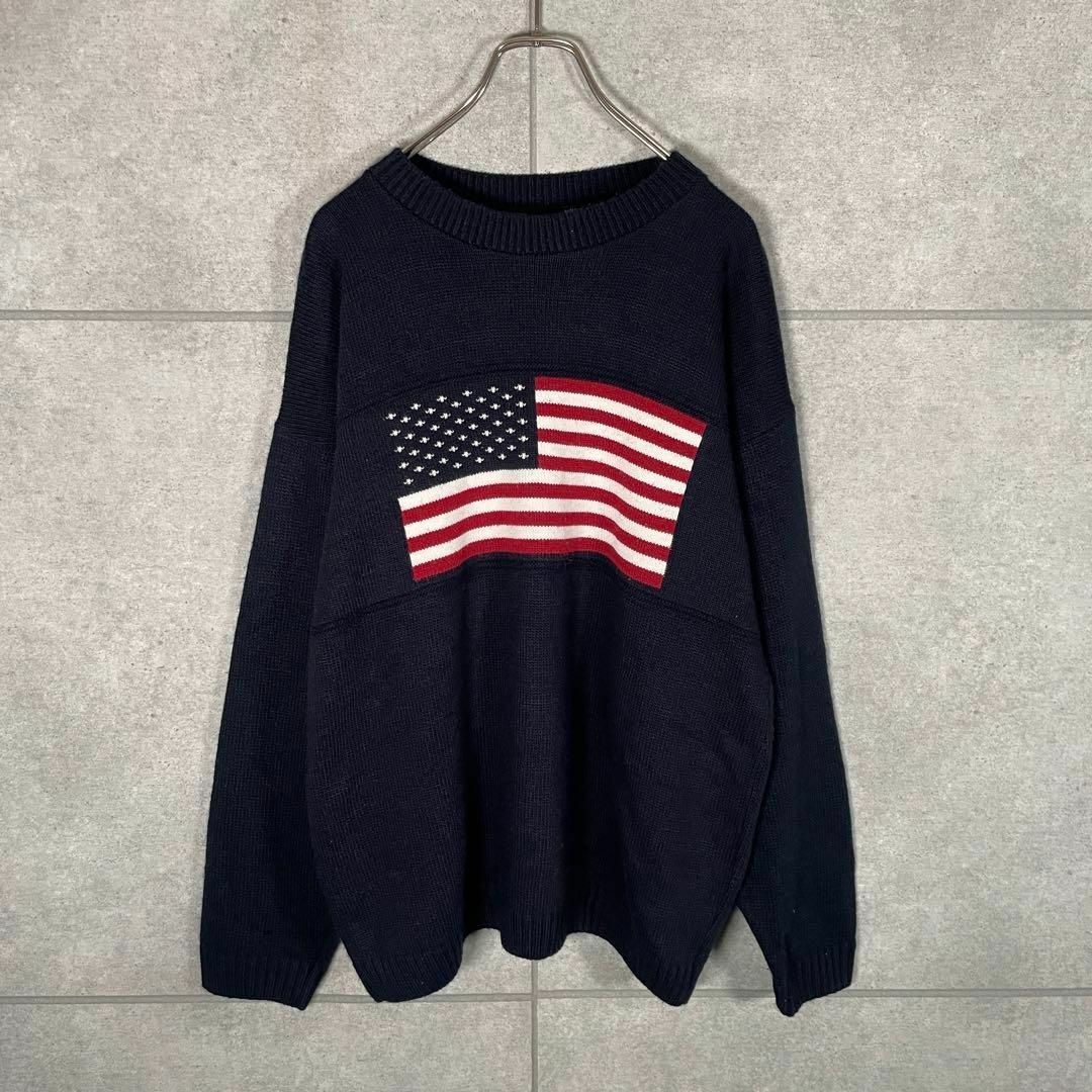 MADE IN USA - ニット 90s USA製 星条旗 国旗 アメリカ MADE IN USA - ニット 90s USA製 星条旗 国旗 アメリカ