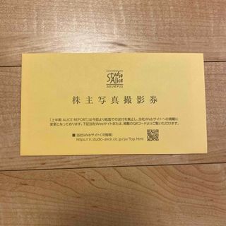スタジオアリス　株主優待　写真撮影券(その他)