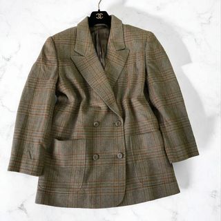 DAKS - ダックス DAKS チェック テーラードジャケット　ダブル　総裏地　 L〜XL