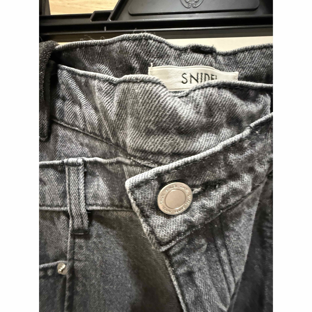 SNIDEL - 【完売品】ラインストーンデザインワイドデニム SNIDEL - 【完売品】ラインストーンデザインワイドデニム
