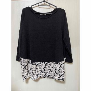 シューラルー(SHOO・LA・RUE)のMサイズ黒チュニック　シューラルー　花柄(チュニック)