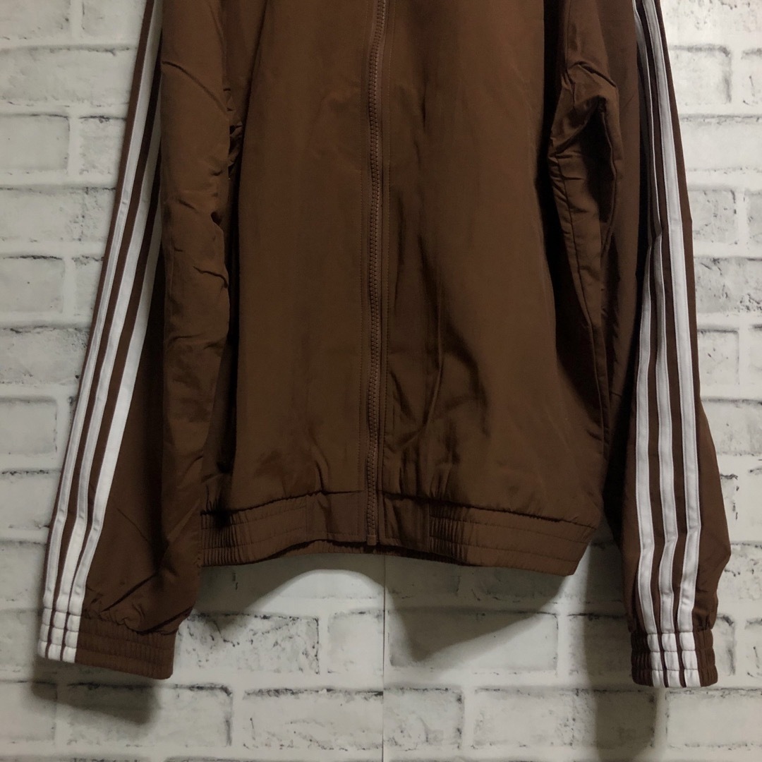新品XL⭐️adidas トラックジャケット 刺繍トレファイル ブラウン×白 新品XL⭐️adidas トラックジャケット 刺繍トレファイル ブラウン×白