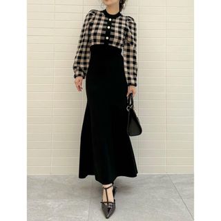 SNIDEL - SNIDEL チェックニットワンピース ベージュの通販 by SNIDEL - SNIDEL チェックニットワンピース ベージュの通販 by