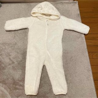 美品 クマ もこもこカバーオール ロンパース(カバーオール)