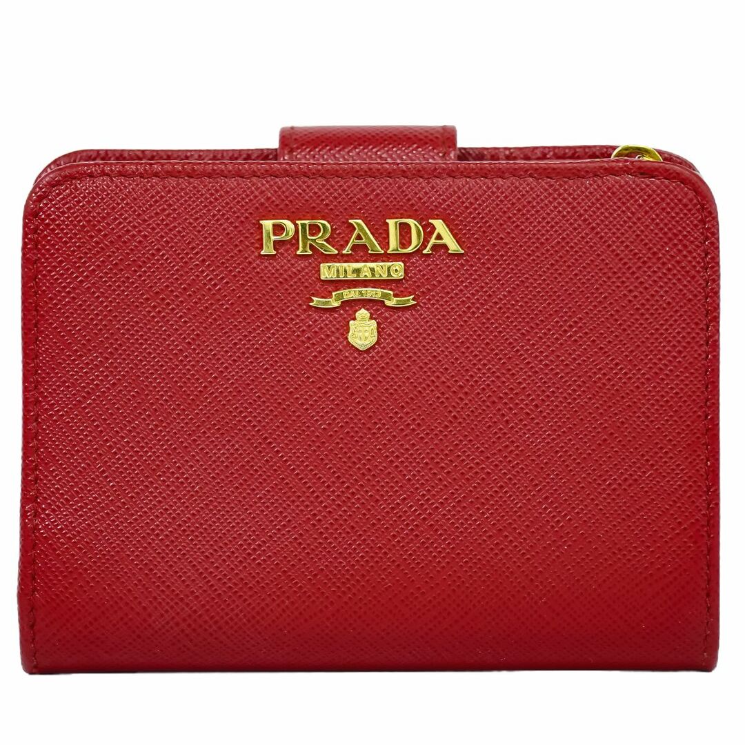 PRADA - 本物 プラダ PRADA サフィアーノ レザー 二つ折り 折 PRADA - 本物 プラダ PRADA サフィアーノ レザー 二つ折り 折