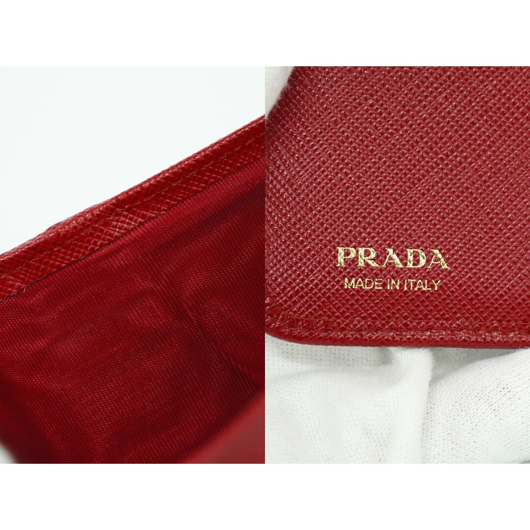 PRADA - 本物 プラダ PRADA サフィアーノ レザー 二つ折り 折 PRADA - 本物 プラダ PRADA サフィアーノ レザー 二つ折り 折
