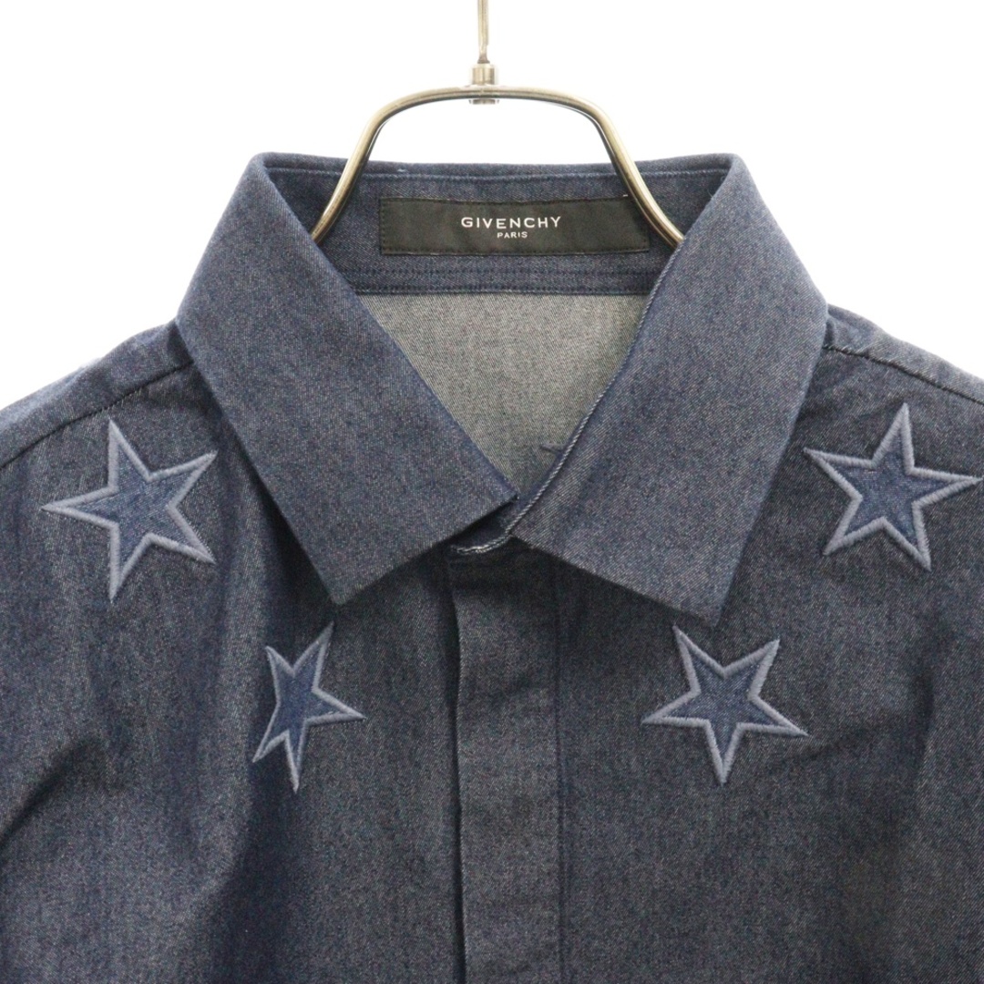 GIVENCHY ジバンシィ Star Denim L/S Shirt スター刺繍 デニム GIVENCHY ジバンシィ Star Denim L/S Shirt スター刺繍 デニム
