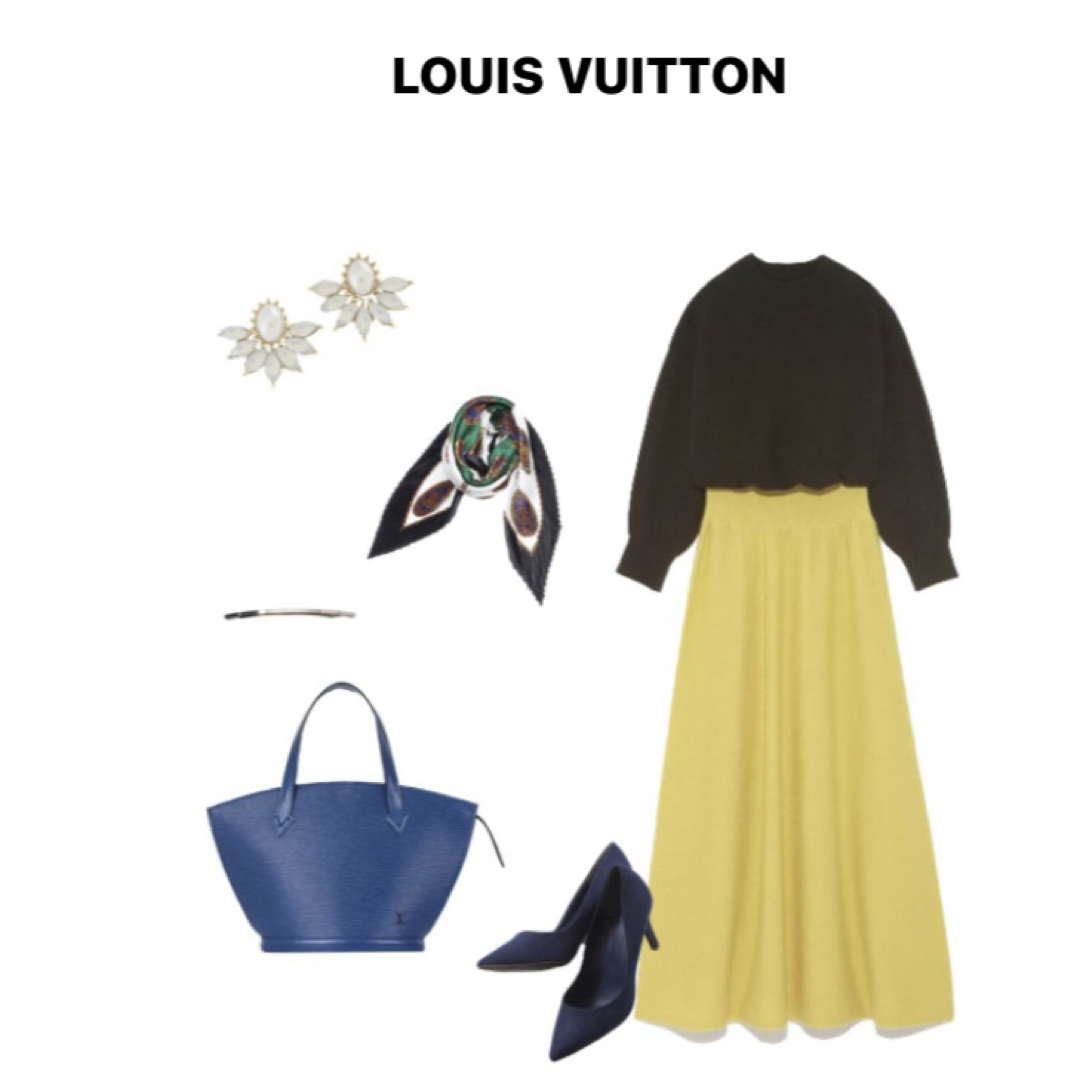 LOUIS VUITTON エピレザー トートバッグ 青 LOUIS VUITTON エピレザー トートバッグ 青