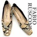 FABIO RUSCONI パンプス パイソン スクエアトゥ 総柄 1937T