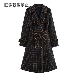 🔔12月新作🍷16097◆レトロ チェック 柄 ロングコート(ロングコート)