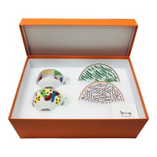 HERMES - 2客セット HERMES エルメス ティーカップ&ソーサー HERMES - 2客セット HERMES エルメス ティーカップ&ソーサー