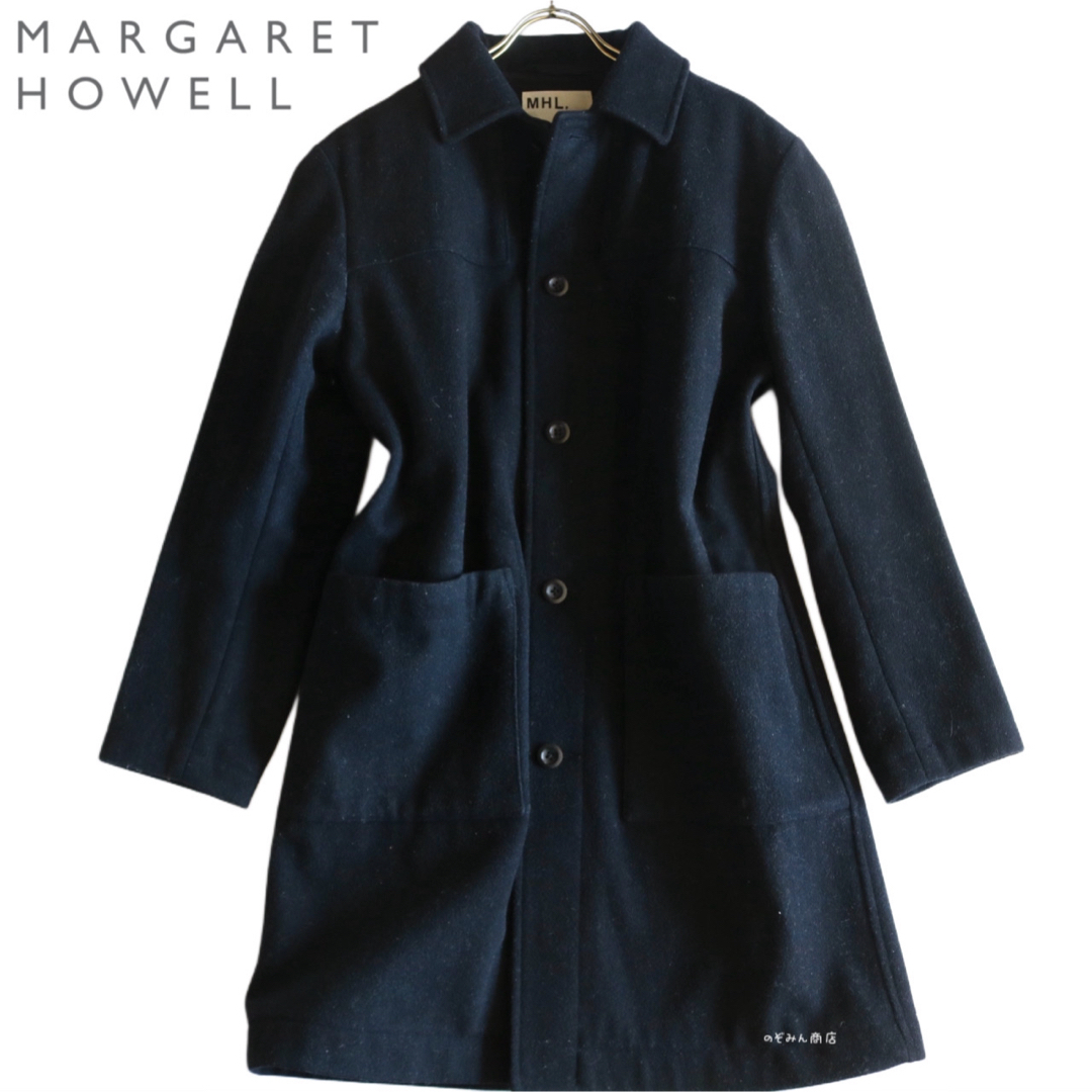 MARGARET HOWELL/MHL】ウールコート 黒 L☆ MARGARET HOWELL/MHL】ウールコート 黒 L☆