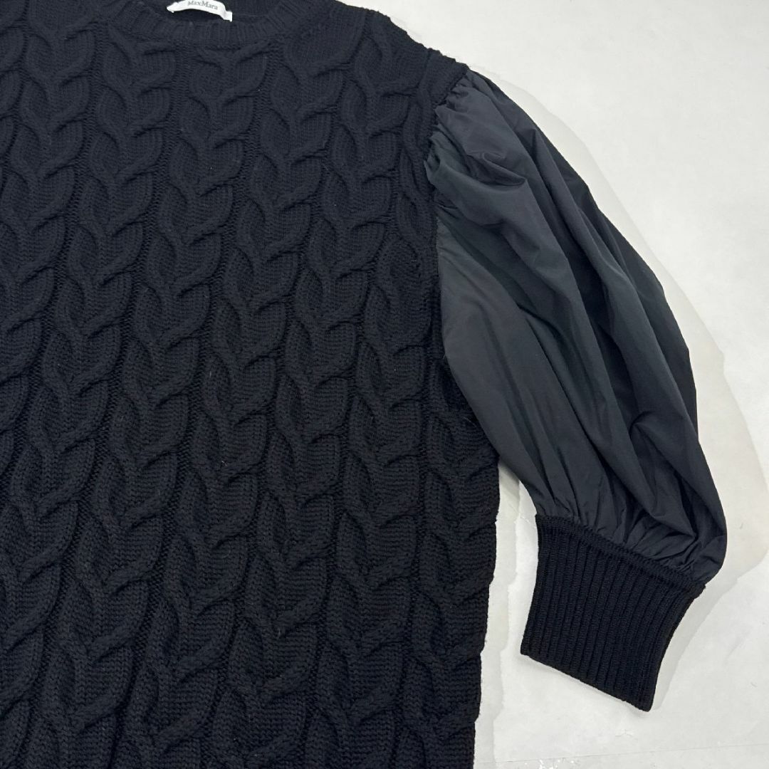 MAX MARA ピュアウールバルーンスリーブドレス ケーブルニット MAX MARA ピュアウールバルーンスリーブドレス ケーブルニット