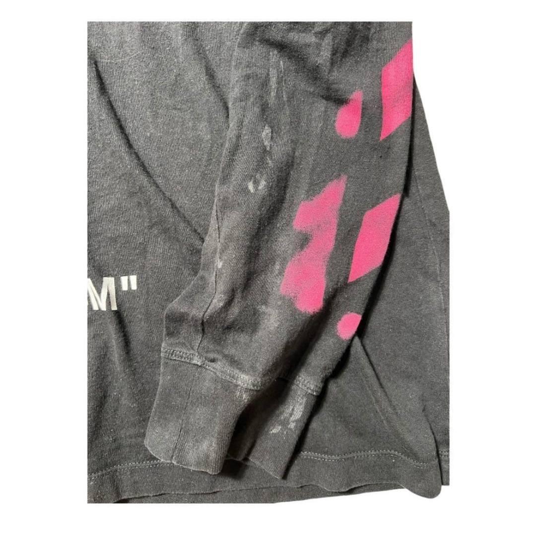 Off-White(オフホワイト)のOFF-WHITE 長袖 ロンT ピンクアロー ステンシル DIAG 2019 メンズのトップス(Tシャツ/カットソー(七分/長袖))の商品写真