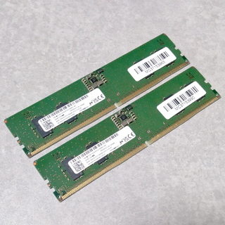 DDR5-5600 8GB 2枚=16GB正常動作品メモリ PC5 Micron(PCパーツ)