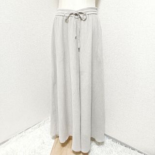クミキョク(kumikyoku（組曲）)のクミキョク 美品 ワイドパンツ ボトムス ウエストゴム グレー 綿混 7(カジュアルパンツ)