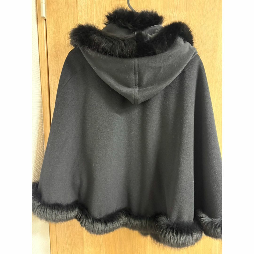 BALMAINカシミヤ100% ファートリミングケープ BALMAINカシミヤ100% ファートリミングケープ