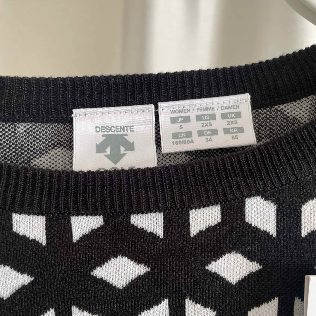 新品未使用タグ付き✨DESCENTE GOLF 総柄ニットブラック 新品未使用タグ付き✨DESCENTE GOLF 総柄ニットブラック