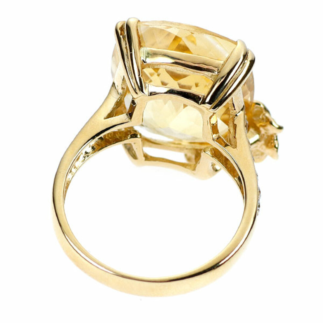 K18YG シトリン ダイヤモンド リング 10.44ct D0.29ct フラワー K18YG シトリン ダイヤモンド リング 10.44ct D0.29ct フラワー