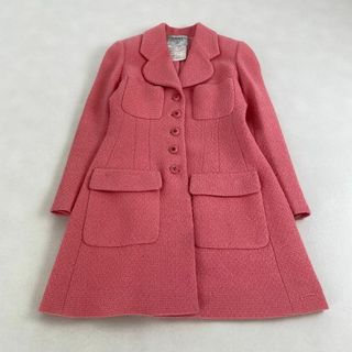 シャネル(CHANEL)のシャネル　コート　CHANEL  ツイード　ミドル丈　ココボタン　ピンク　36 (その他)