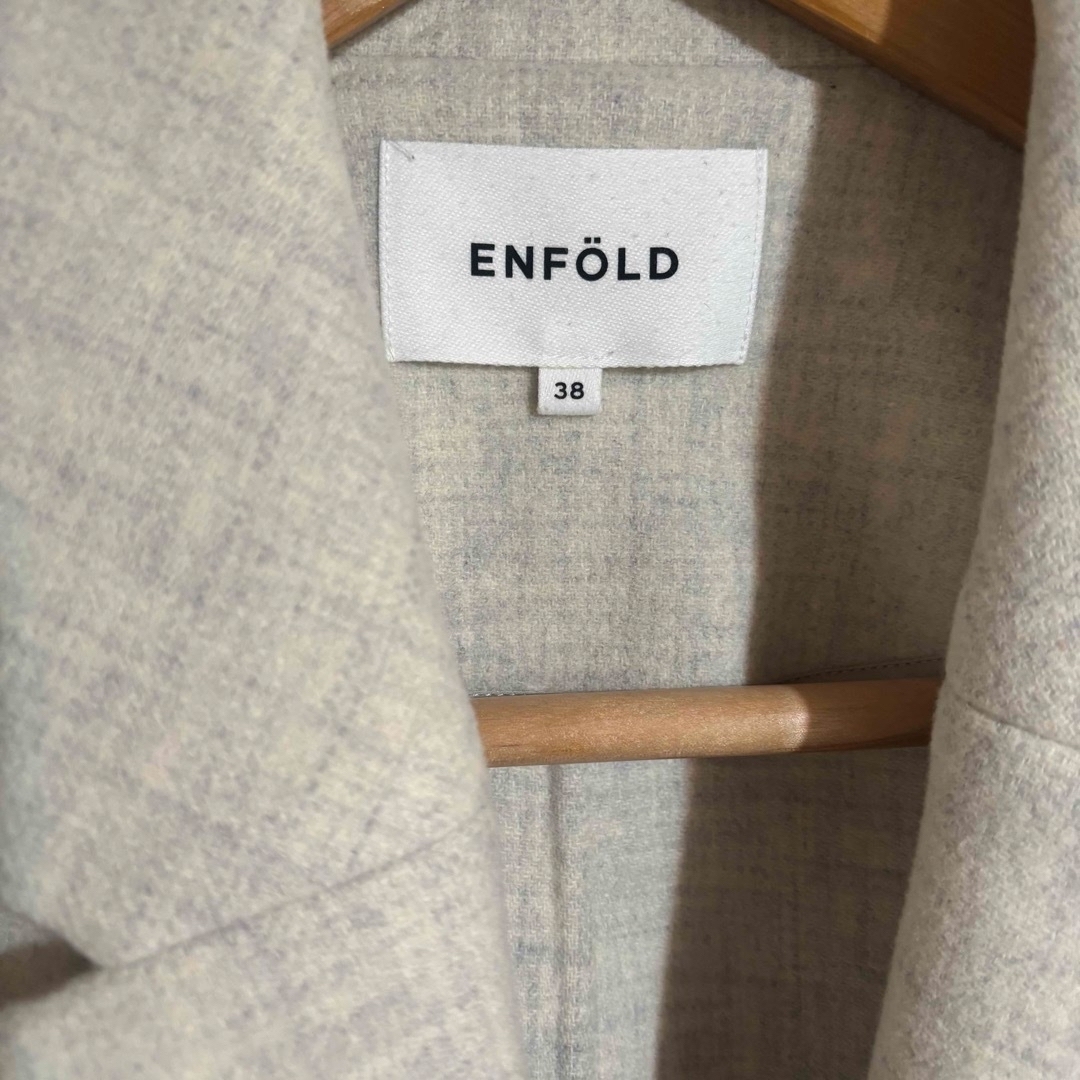 ENFOLD WOダブルフェイス 立体ポケットコート オフホワイト ENFOLD WOダブルフェイス 立体ポケットコート オフホワイト