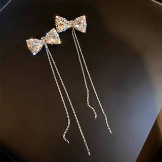 Ribbon long chain pierce(ピアス)