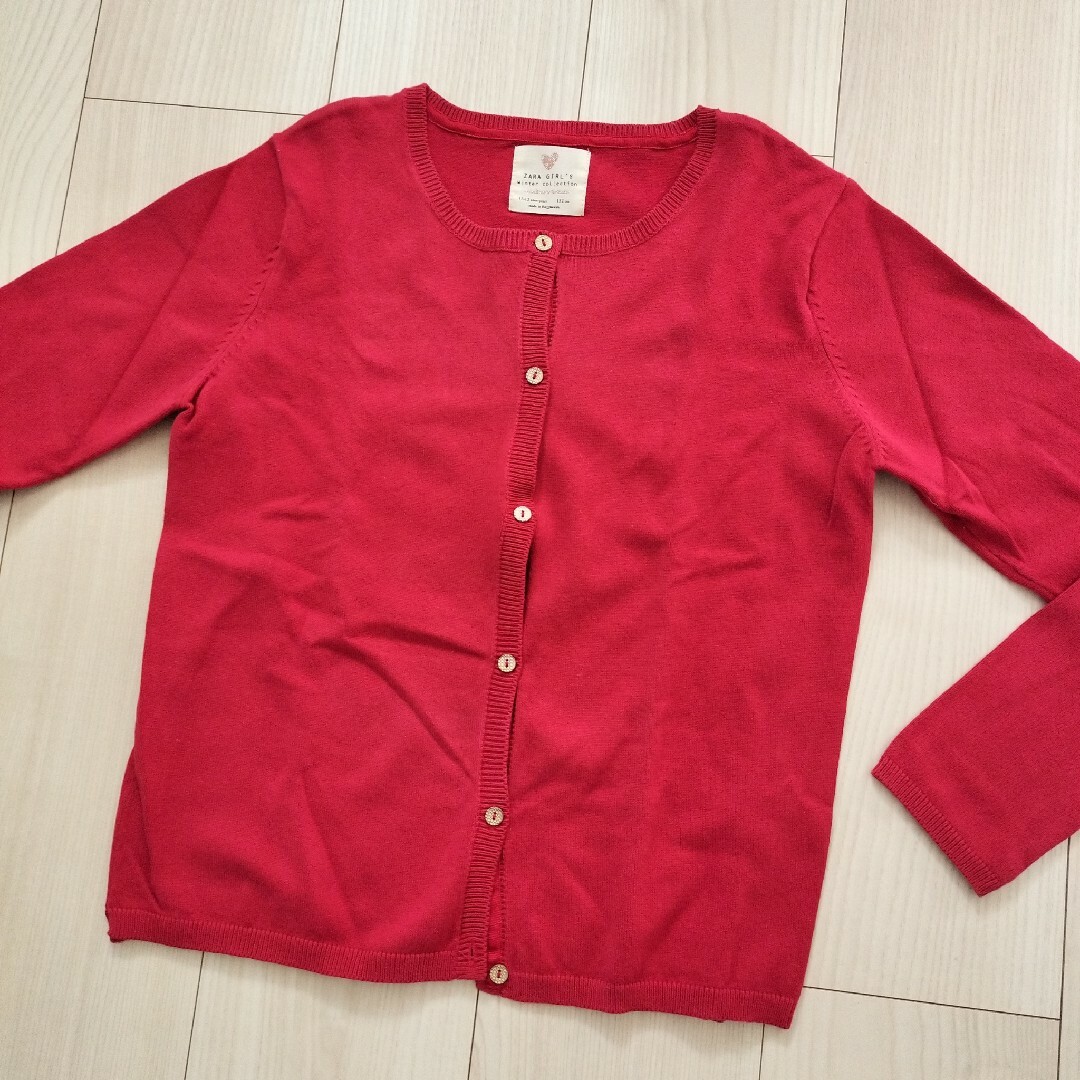 ZARA KIDS - □ZARA□ザラ□ニットカーディガン赤□サイズ11/12 ZARA KIDS - □ZARA□ザラ□ニットカーディガン赤□サイズ11/12
