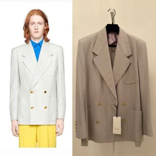 GUCCI - 美品GUCCI サイズ48 ライトグレー ダブルブレストの通販 GUCCI - 美品GUCCI サイズ48 ライトグレー ダブルブレストの通販