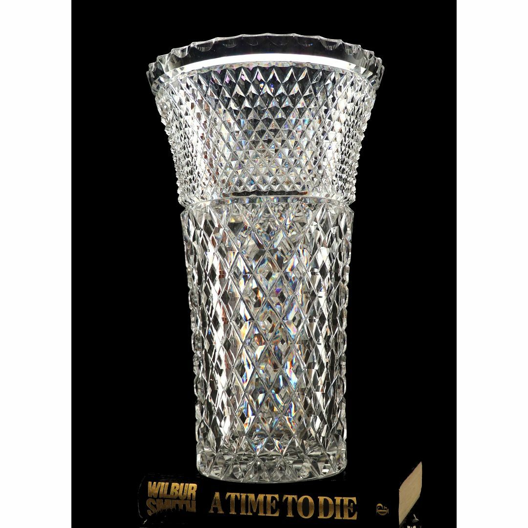 Baccarat - オールド・バカラ 1890年頃特大傑作 32cm2.8kg 切子花瓶 ディアマン