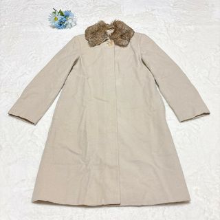 ニジュウサンク(23区)の美品　23区　ロングコート　ステンカラーコート　アンゴラ　ラビットファー(ロングコート)