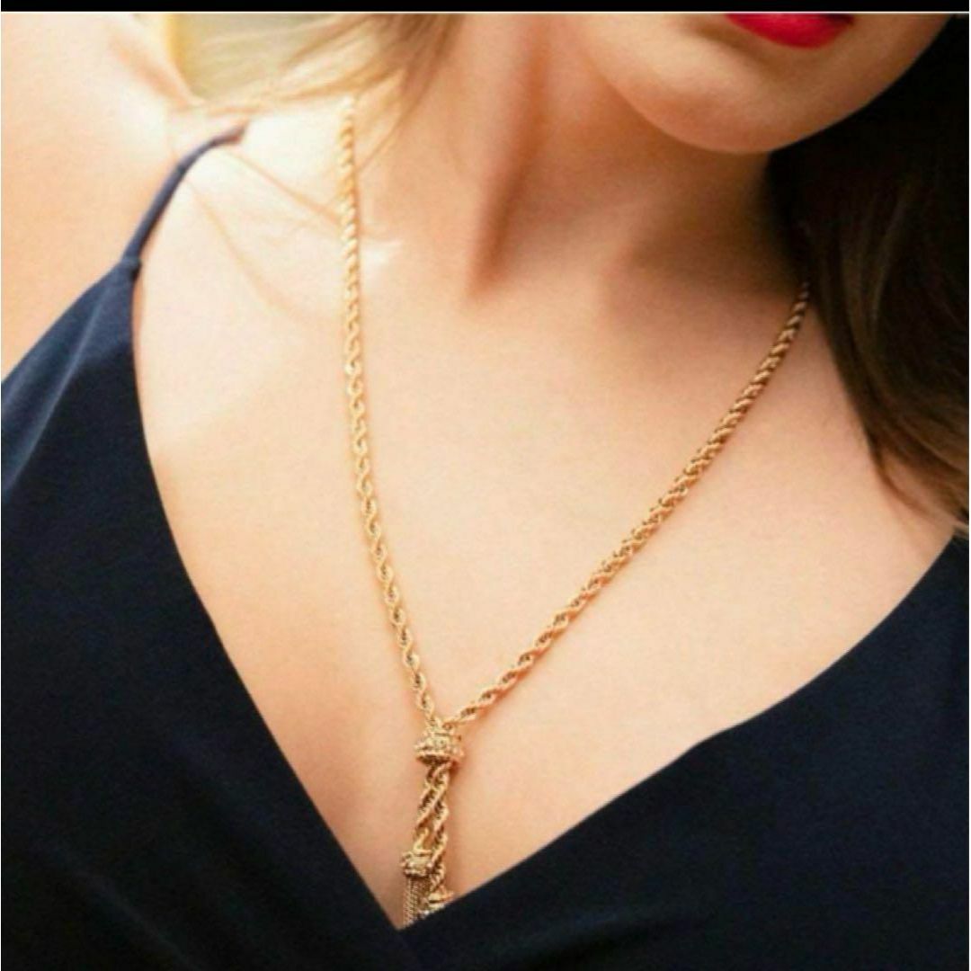 未使用 極美品 GROSSE グロッセ ロングネックレス タッセル 金 未使用 極美品 GROSSE グロッセ ロングネックレス タッセル 金