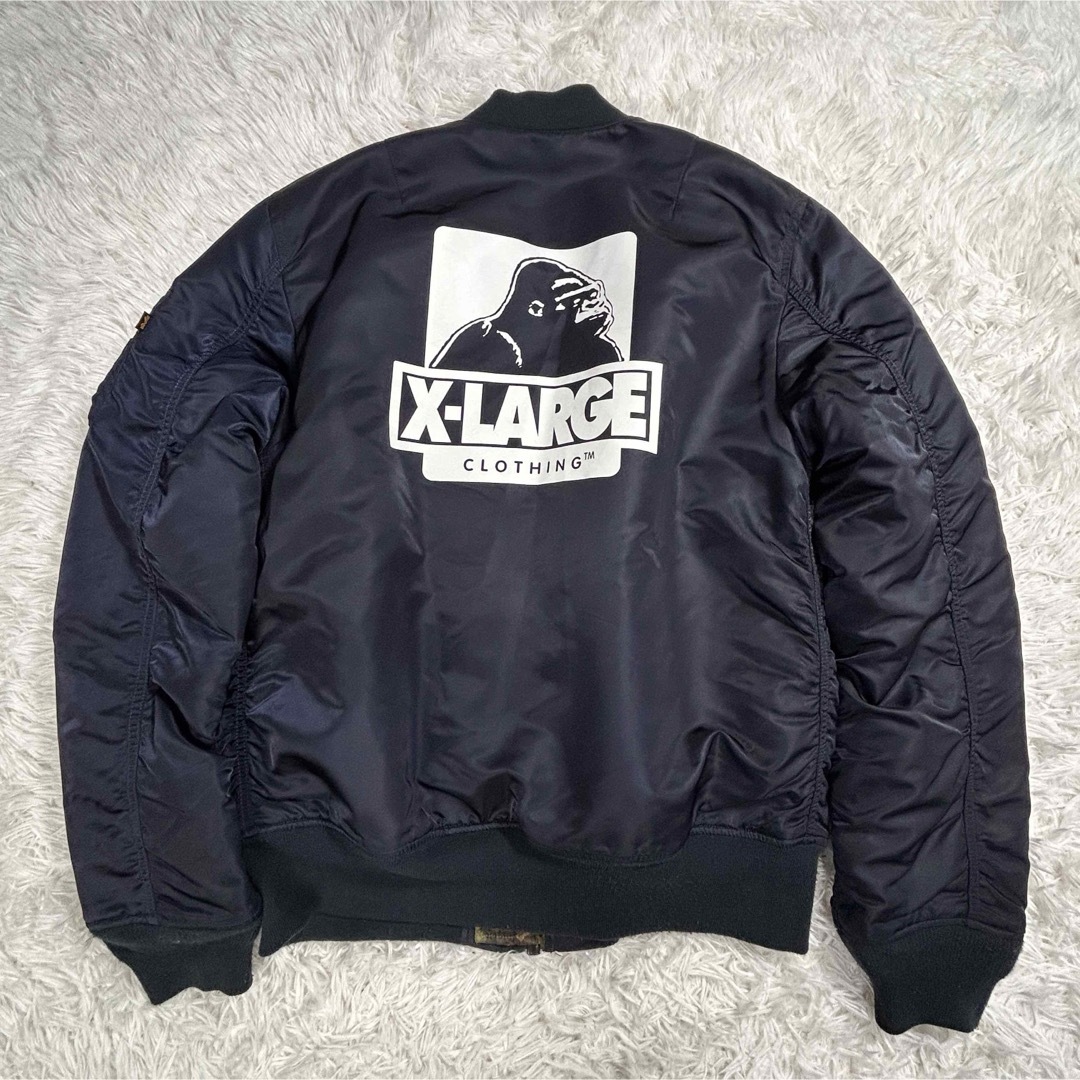 美品希少✨ XLARGE×ALPHA MA-1 両面 ジャケット ネイビー×迷彩 美品希少✨ XLARGE×ALPHA MA-1 両面 ジャケット ネイビー×迷彩
