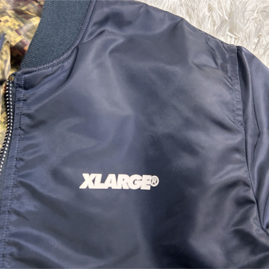 美品希少✨ XLARGE×ALPHA MA-1 両面 ジャケット ネイビー×迷彩 美品希少✨ XLARGE×ALPHA MA-1 両面 ジャケット ネイビー×迷彩